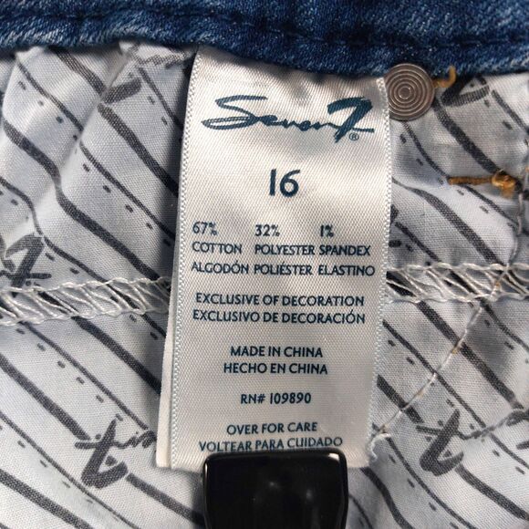 Seven7 Jeans Womens 16 Blue Medium Wash Bootcut Soft Stretch Denim Mid Rise - Picture 9 of 12